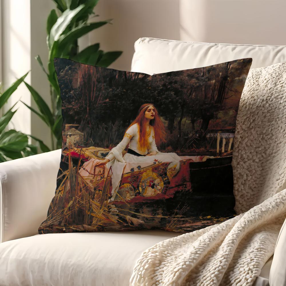 Painter J-John W-WilliamS Waterhouse Cushion Cover For Pillow Printing Sofa Decoration Home Car Room Office Nordic Simplicity