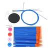 Circular Knitting Needle and Cable Set Blue Gold Color Double Head Interchangeable Needles for Home 
