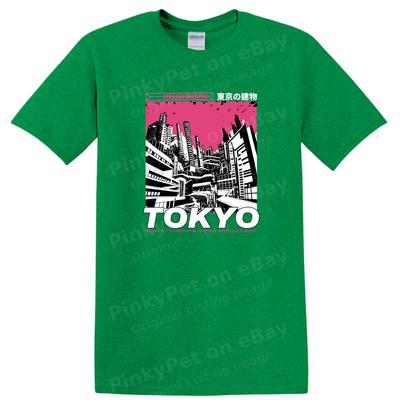 Tokyo Cityscape Graphic Art T Shirt Urban Skyline Print Tee Retro Style