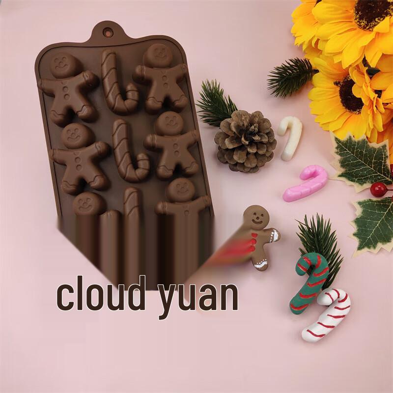 Christmas 12-Cavity Gingerbread Man & Candy Cane Silicone Mold