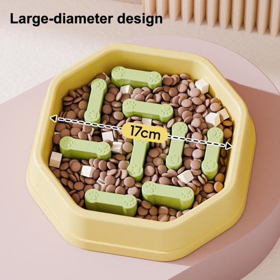 Pet Slow Feeder Bowl Adjustable Slow Feeder Non-slip Octagonal Pet Dish