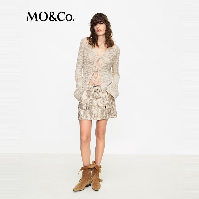 MO&Co. Women's Dual-Tone Camouflage Low-Waist Cotton Short Skirt