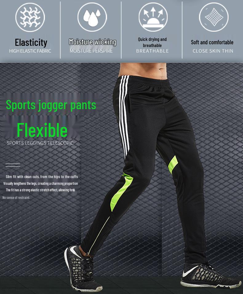 Męskie Długie Spodnie Dresowe Treningowe Sportowe do Biegania, Piłki Nożnej i Casualowego Fitnessu