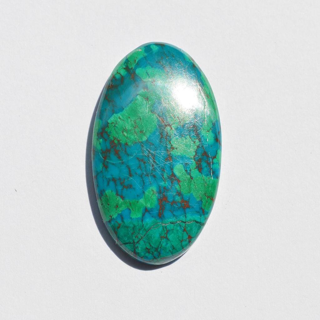 Genuine Chrysocolla Cabochon - 41 Carats Natural Gemstone, Handcrafted Jewelry Supply, Size - 35x20x5.4 MM