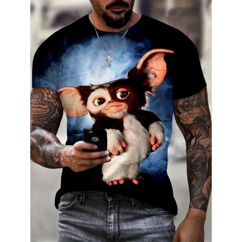 Funny Cartoon Animal Print Men's Fashion Short-sleeved Harajuku Street Fashion Comfortable And Breathable Men's T-shirt