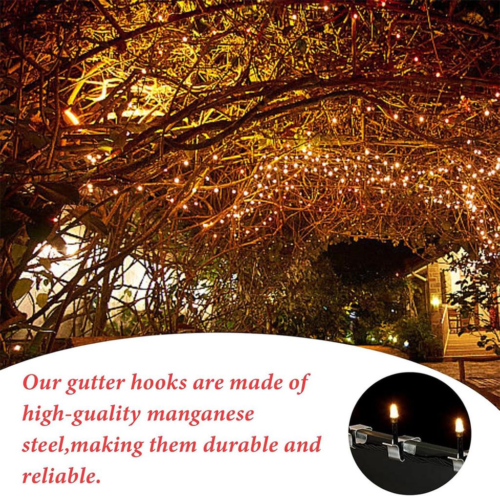 A02M-Agrafă Decorativă de Crăciun 50X Agrafe pentru Lumini de Crăciun de Exterior Cârlige pentru Cabluri Accesorii de Montaj