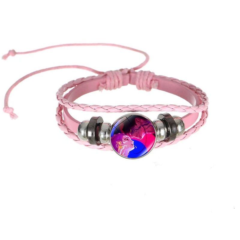 Das Hexenjäger-Team Armband, Zeitstein-Armband, Modisches Rosa-Schwarzes Armband