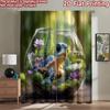 2D Flat Printing 2pcs Curtains Cute Turtle Terrarium Garden Digital Printed Polyester Drapes All Season Party & Holiday Decor