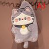 Cute Cat Hand Towels Quick Drying Kitchen Cleaning Rag Coral Velvet Cartoon Animal Absorbent Hanging Bathroom Towel Supplies