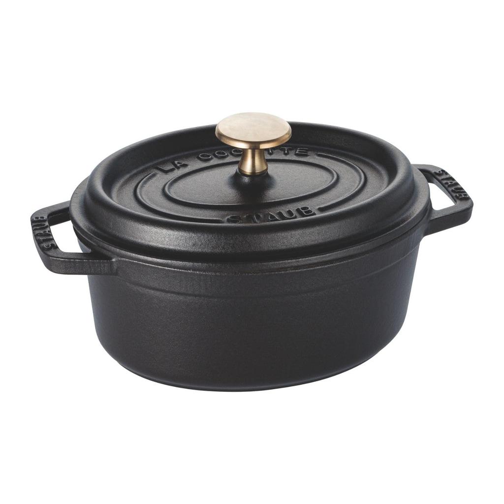 Staub Pico Cocotte Oval, Black, 17cm, Small, Hand-Held Enamel Pot, Induction Compatible [Official Japanese Product] La Cocotte Oval 40509-482