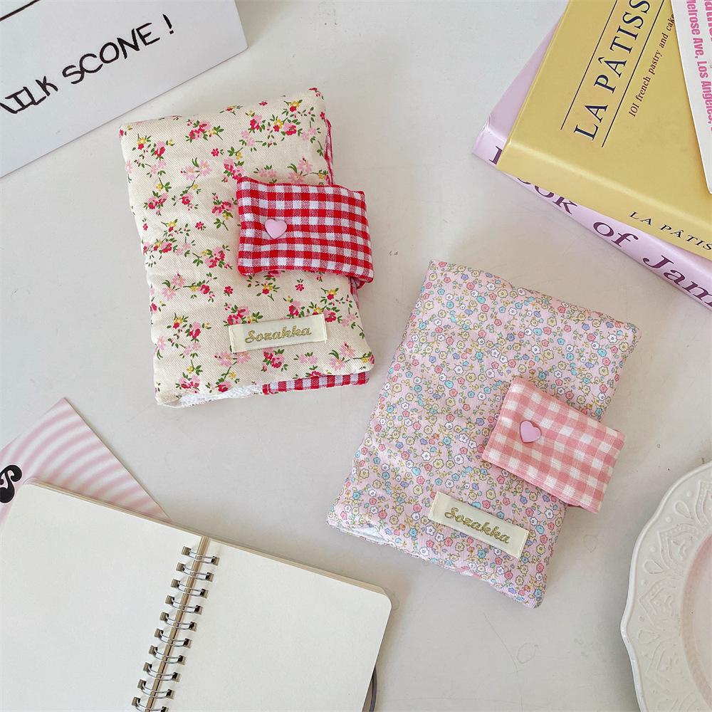 Korean Girly Heart Floral Book Cover for Journals & Diaries - Portable Pocket Size
