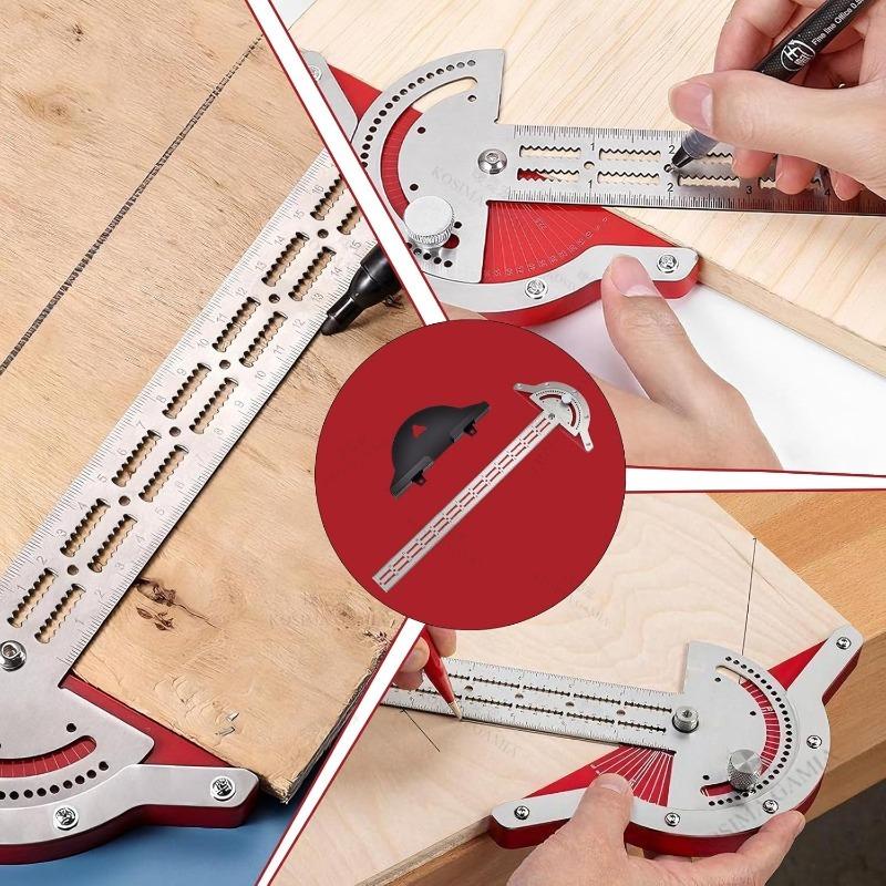 Stainless Steel Protractor Woodworkers Edge Ruler Angle Precision Carpenter Measuring Tool Accurate Long-lasting