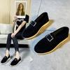 Large size casual single shoes women's fashion one-pedal canvas shoes