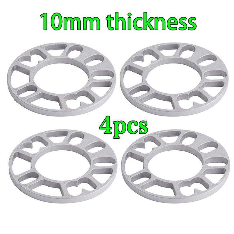 4 Pcs 3/5/6/8/10mm Car Modification Universal Aluminum Car Wheel Spacer Adaptor Shims Plate Car Wheel Hub Modification Widened