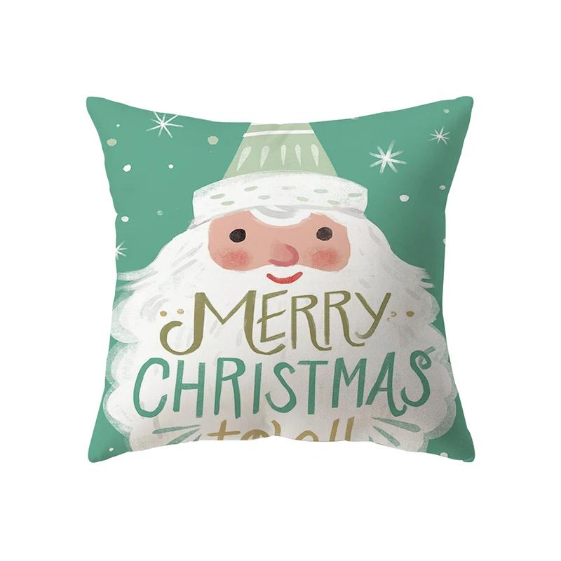 Christmas Decoration Merry Print Pattern Cushion Cover Home Living Room Sofa Pillow