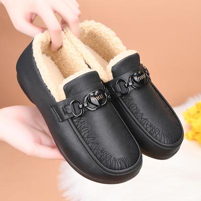 Old Beijing Cotton Shoes Women's Winter Wear 2025 New Velvet Thickened One-pedal Loafers Fashionable Warm Doudou Shoes