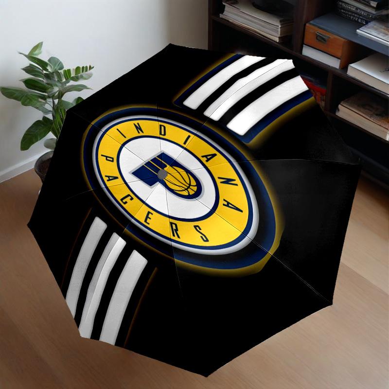 Pacers Basketball Team Umbrella 8-Frame for Travel, Camping, Casual Lightweight Portable Umbrella, Essential for Every Family Holidays Gift