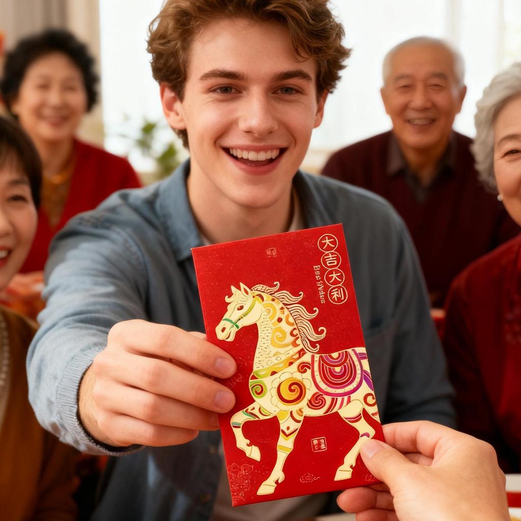 Red Envelopes For Money 2026 Happy New Year Chinese 6-Piece Horse Year Red Packet Money Envelopes For Cash Card Jewelry Keepsake