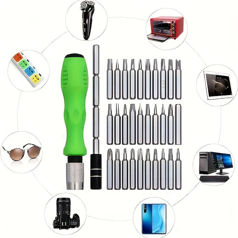 32-in-1 Multifunktions-Schraubendreher-Set mit 30 magnetischen Torx- & Kreuzschlitz-Schraubendreherbits – Handliches Reparaturwerkzeug für Handys