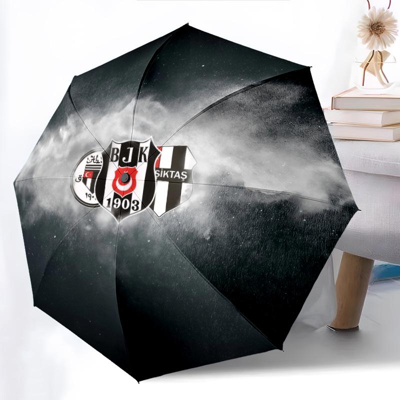 BJKpattern, automatic folding umbrella, portable and foldable design, 8 ribs, a Christmas or birthday gift.