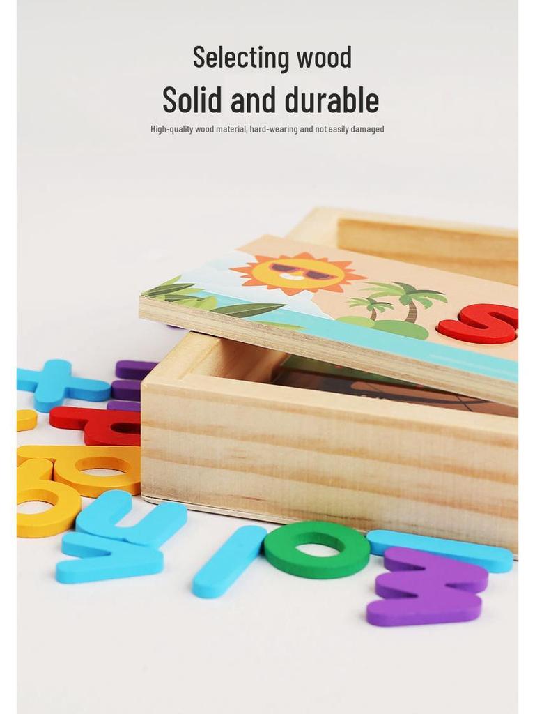 Children's Wooden Spelling & Matching Puzzle: Early Learning & Letter Recognition Toy