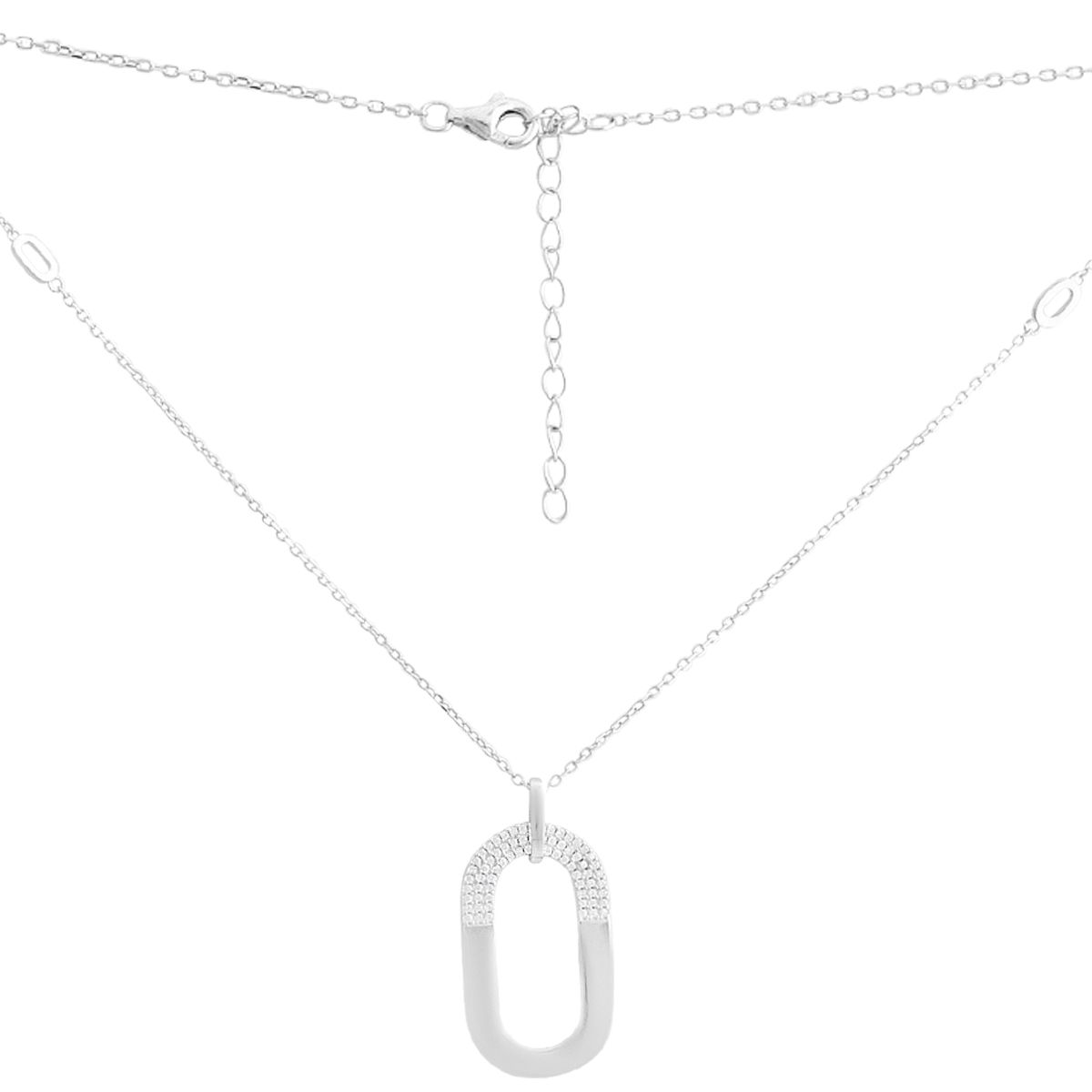 

Silver necklace with cubic zirconia, item weight 5.61 g (2192473) 45-50cm білий
