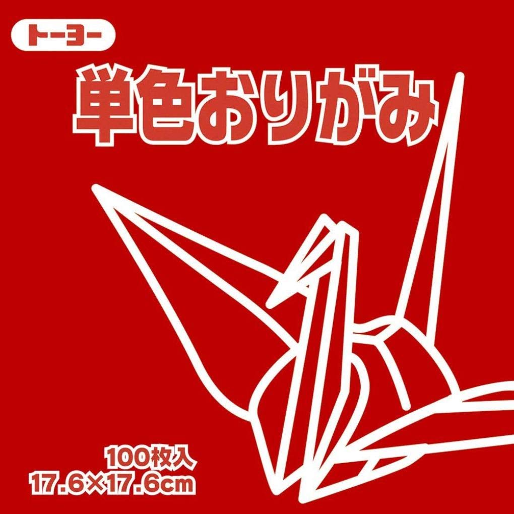 

Toyo Origami Origami Single Color Square Akane 100 Sheets 065101 Single-sided 17.6cm