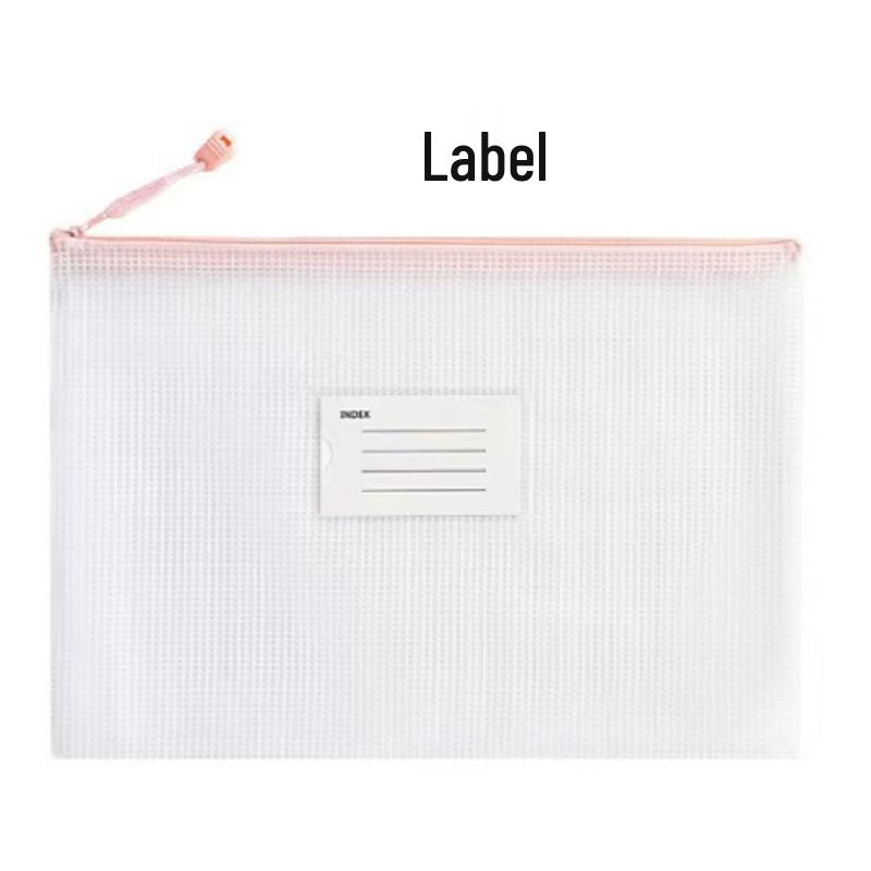 Thickened A4 Waterproof Document Bag with Zipper - Transparent Grid for Office, Test, Archives & Storage