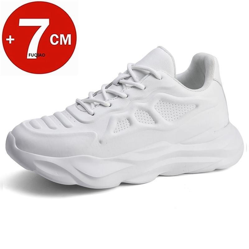 Fashion New Men's Breathable Sneakers Elevator Shoes Invisible Inner Height Increasing 7CM Summer Tennis Men Sports Shoes Heighten Shoes