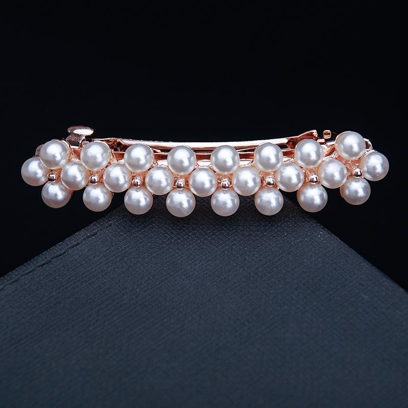 Hair Accessories Rhinestone Bow Hair Clip, Adult Pearl Horizontal Clip, Ponytail Clip, Top Clip, Spring Clip, Small Pearl Hair Clip