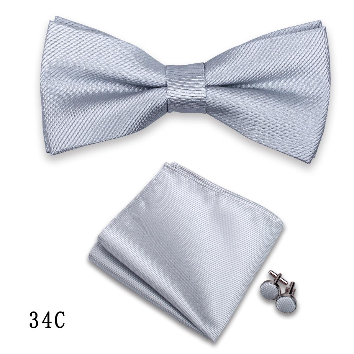 Wine Red Bow Tie, Cufflinks  Pocket Square Set - 3-Piece Wedding  Formal Men s Accessories