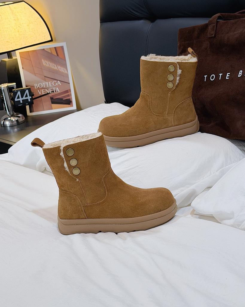 Lamb wool snow boots women's new winter piled thickened thick-soled non-slip warm Birkenstock short boots