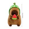 25cm Detachable Watermelon Hat Capi Bara Plush Water Dolphin Doll Watermelon Pull-out Kids Birthday Party Gift Home Decoration