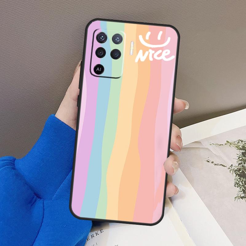 Rainbow Cute Cartoon Case For Oppo A94 A74 A54 A80 A60 A40 A18 A38 A58 A78 A98 A96 A76 A16 A15 A17 A57 A77 A5 Pro