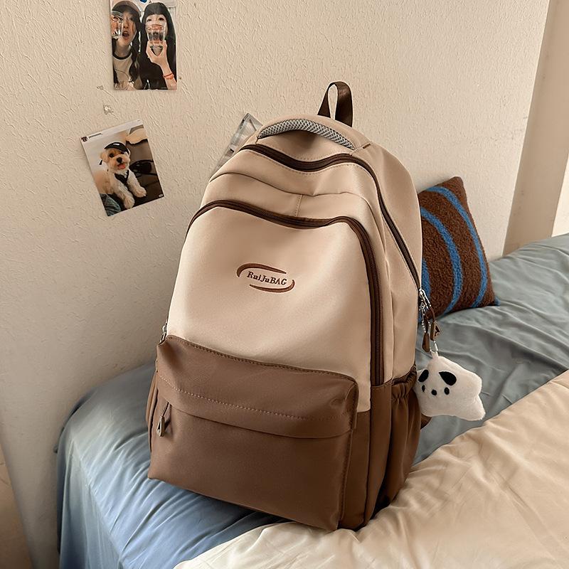 Schoolbag high value large capacity backpack female universal student schoolbag waterproof wear-resistant pain bag light fashion backpack wholesale