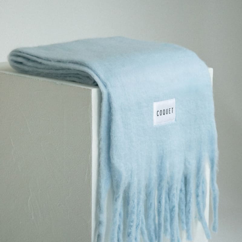 COQUET HAIRY SOLID LONG MUFFLER BABY BLUE