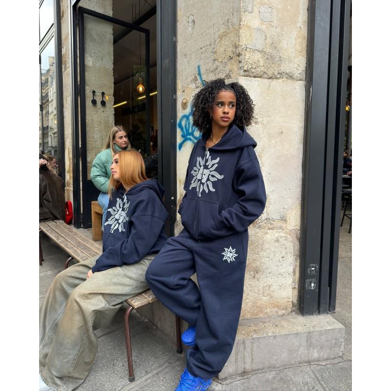 Y2K Herbst Winter Unisex Locker Geschnitten Kapuzenpullover Bedruckt Streetwear Jugendliche