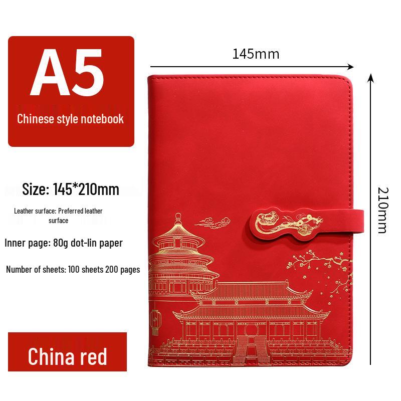 A5 Sheepskin Leather Business Notebook – Thick, Soft Cover for Meetings & Records