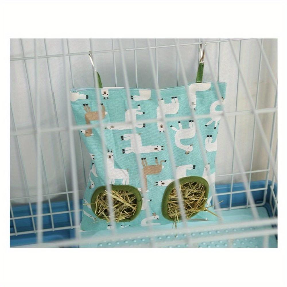 1pc Hanging Hay Feeding Bag for Rabbits and Guinea Pigs Large Capacity Hay Rack Rabbit Straw Bag