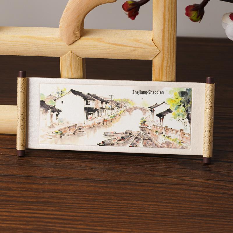 

City Scroll Wooden Cultural Refrigerator Magnet - National Scenic Area Original Travel Souvenir