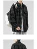 Men's Long Sleeve Corduroy Shirt - Japanese Retro Plaid Jacket for Spring & Autumn