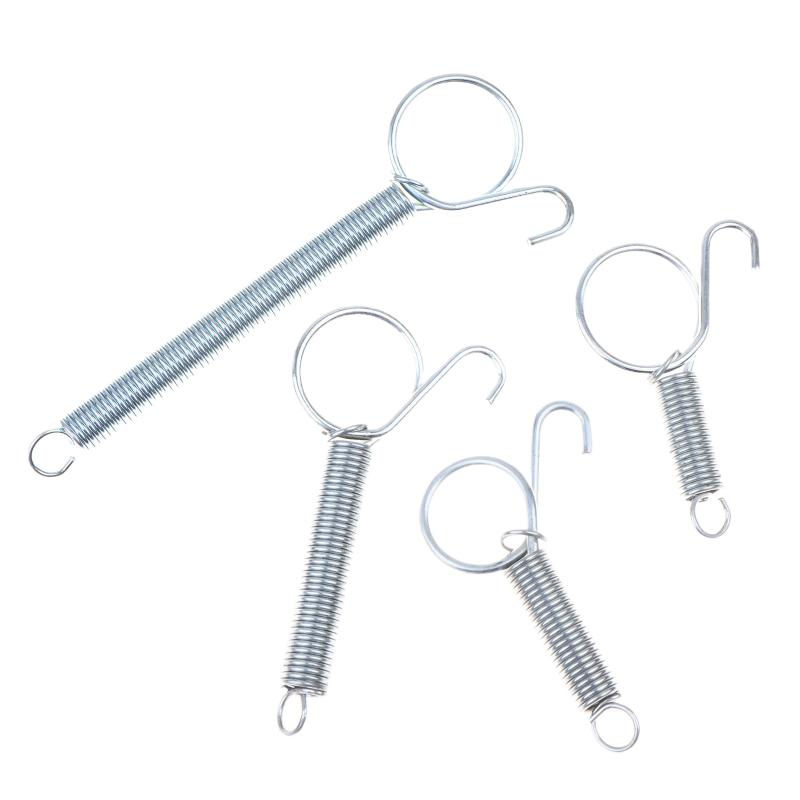 Bird Cage Door Spring Hooks 5Pcs 6cm 7cm 8.5cm 11.5cm Metal Snap Hook Strong Tension Springs for Secure Locking
