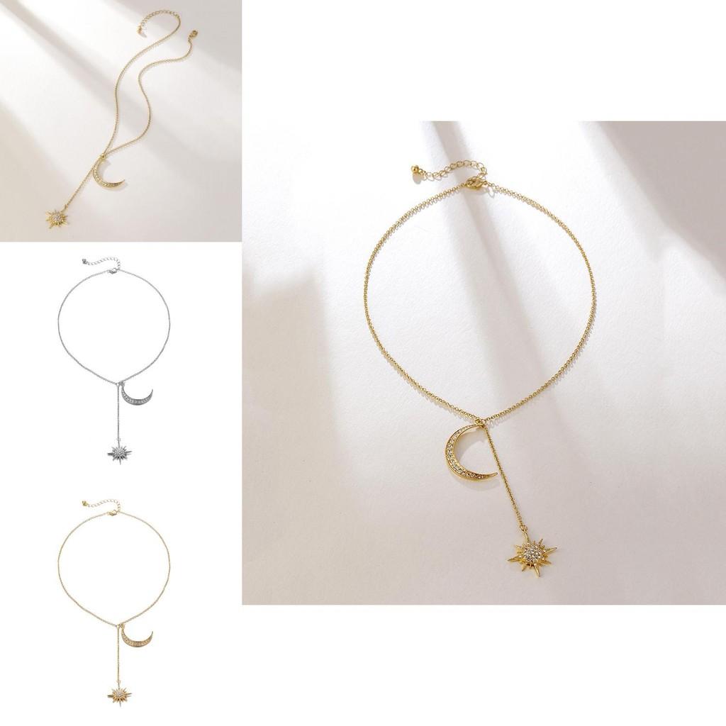 Magnifique Collier Pendentif Étoile Lune Style Européen et Américain Pour les Amateurs de Mode