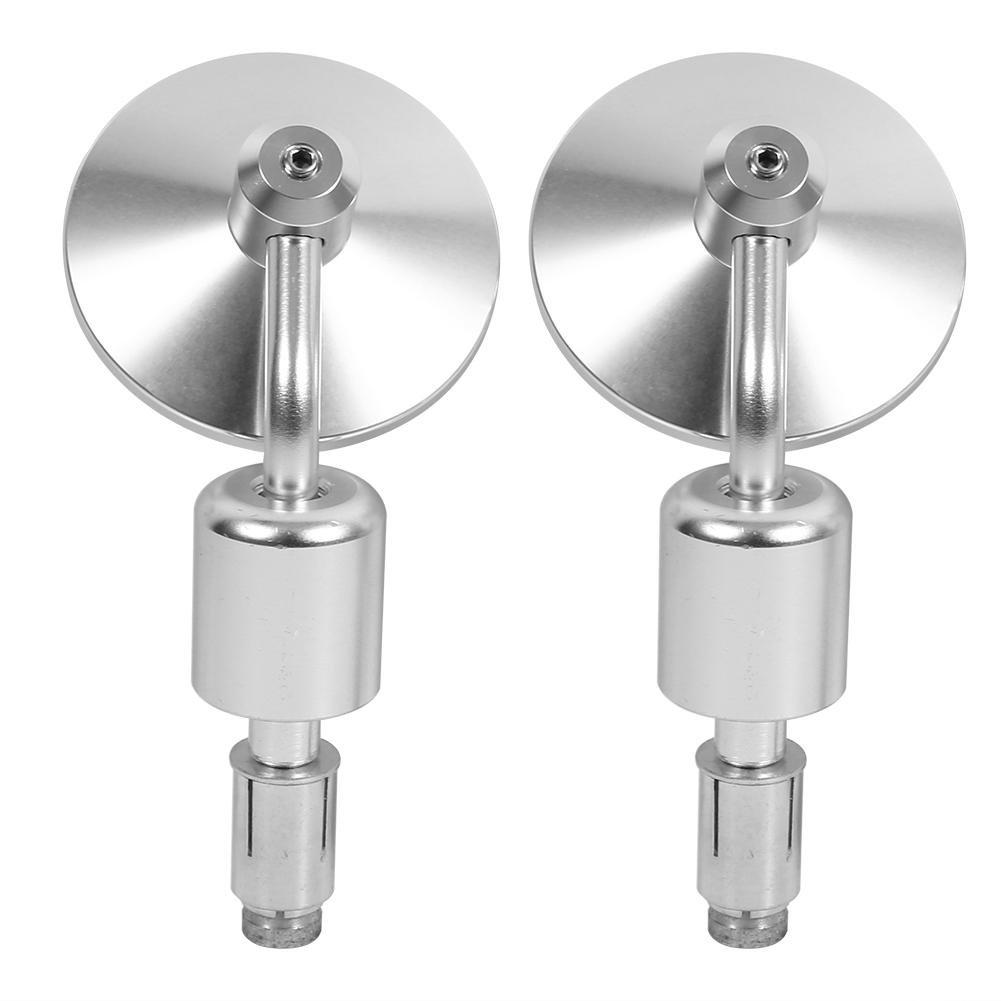 Round Bicycle Handlebar Bicycle Adjustable Reflector 7/8" Mirror, Wide-Angle Mirror, Wide-Angle (Silver)