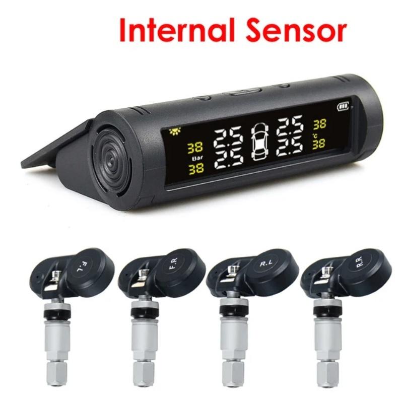 New Solar TPMS Car Tire Pressure Alarm Monitor System 4 Wheel Internal External Tyre Sensor Temperature Alert