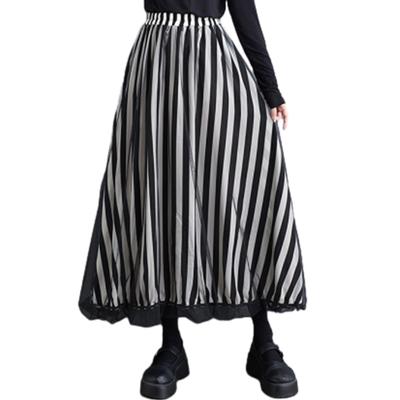 ORWZDCO Long Printed Tulle Skirt with Elastic Striped and Polka Dot Loose Perfect for Everyday and Winter Women's High-Waisted A-Line Waist, Pattern,