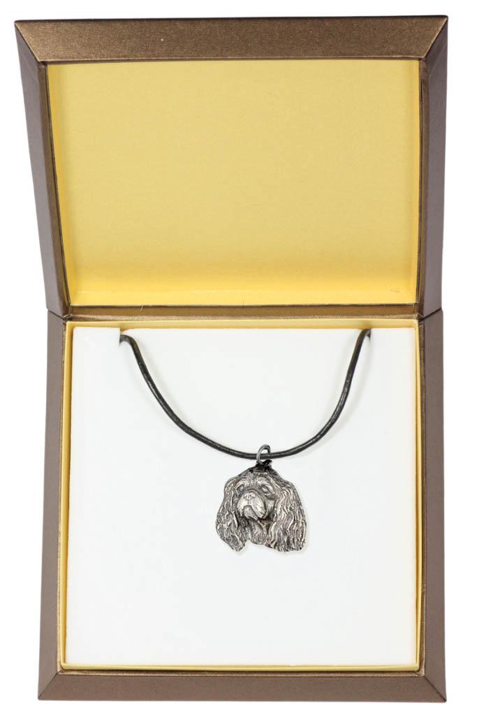 

Cavalier King Charles Spaniel I - Dog necklace in gift box, silver-plated locket for dog fan, striking pendant by Art-Dog brand срібний