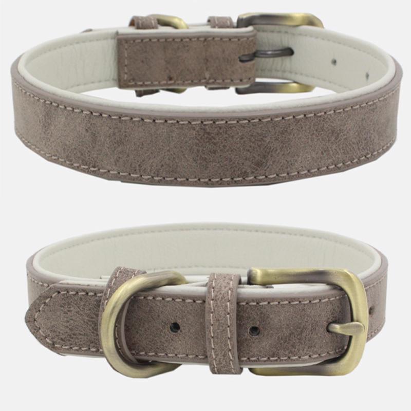 Pet Retro Wear Resistant Microfiber Collar for Large Medium Small Dogs Puppy