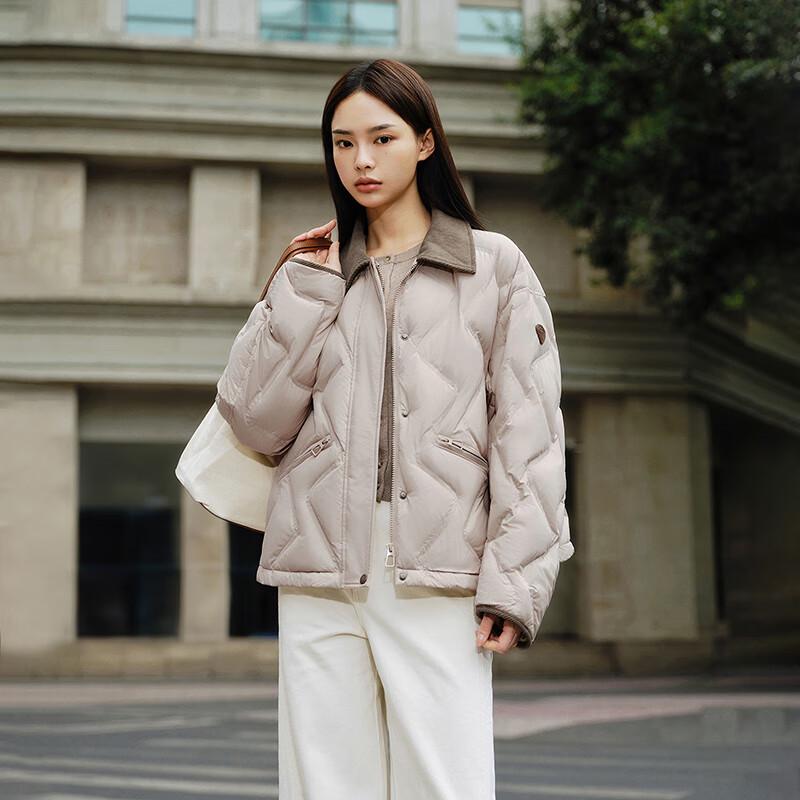 Tanboer Women's Lightweight Short Lapel Down Jacket TB5330228A