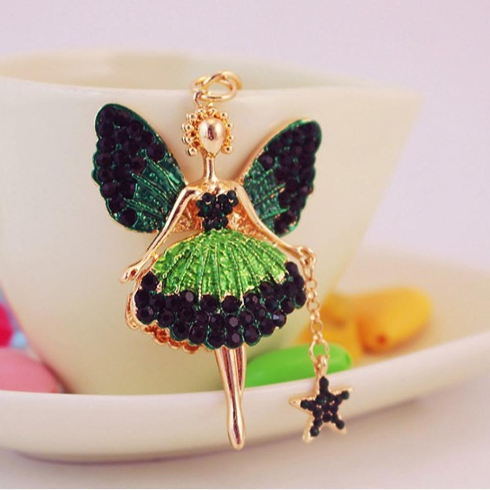 Metal Ballet Girl Keychain Zircon Car Key Ring Luxury Rhinestone Girl Pendant  Women